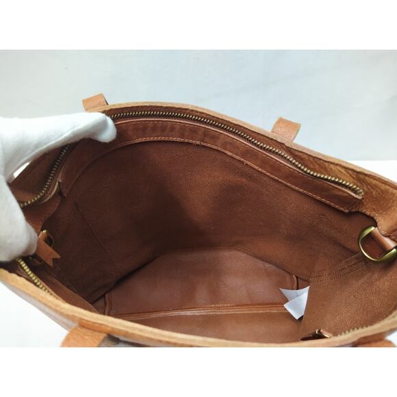 Madewell Brown Leather Double Handles Tote Bag - Picture 13 of 16